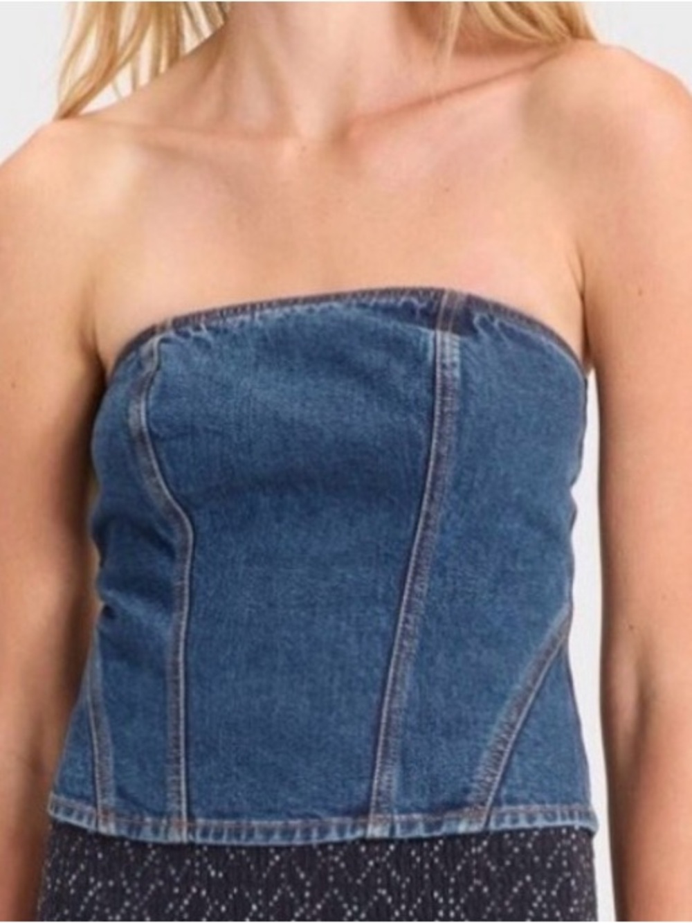 Target Blue Denim Strapless Tube Top